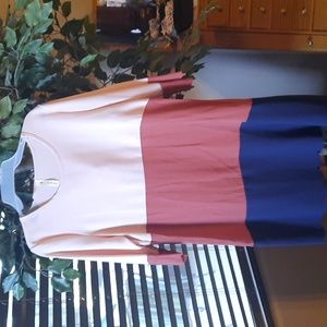 Brand New Stripe Mid Dress Scalloped Edge